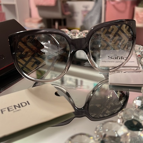 Fendi Accessories - Fendi Logo Women’s Sunglasses 60 MM Grey
